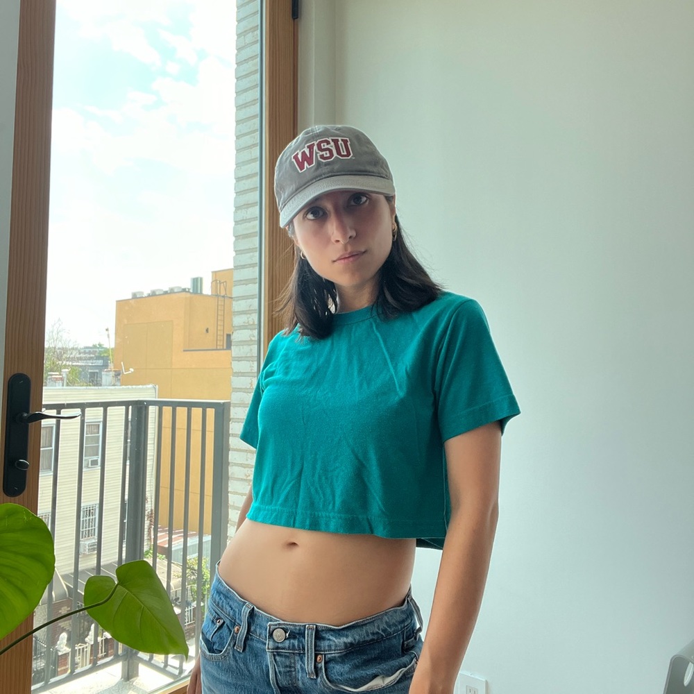 Original American Apparel Crop Top in Teal, One Size